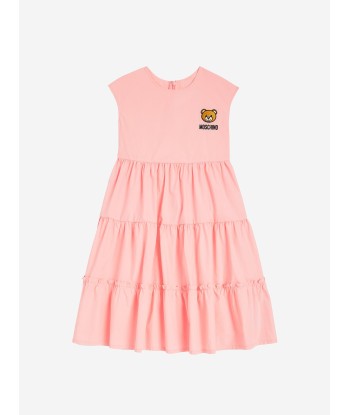 Moschino Girls Cotton Midi Dress in Pink soldes