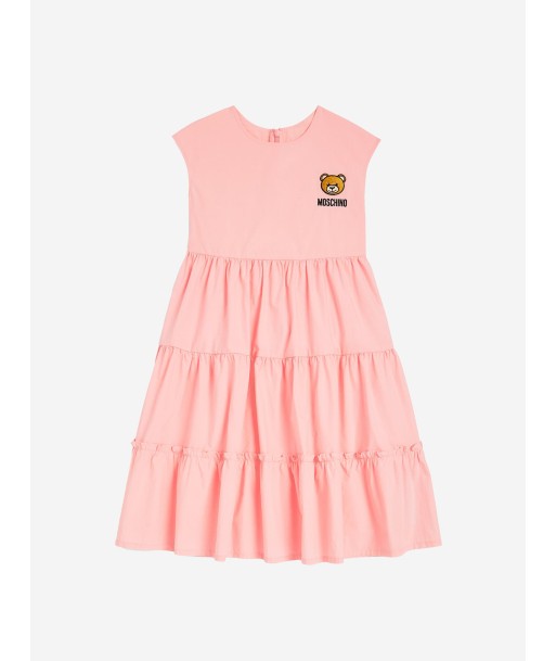 Moschino Girls Cotton Midi Dress in Pink soldes