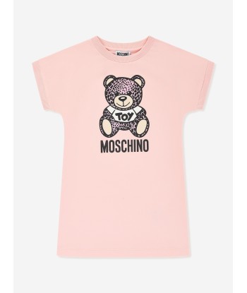 Moschino Girls Teddy Logo Jersey Dress in Pink votre restaurant rapide dans 