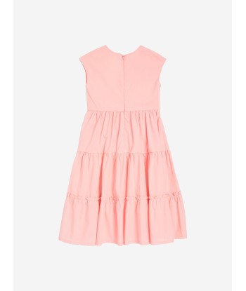 Moschino Girls Cotton Midi Dress in Pink soldes