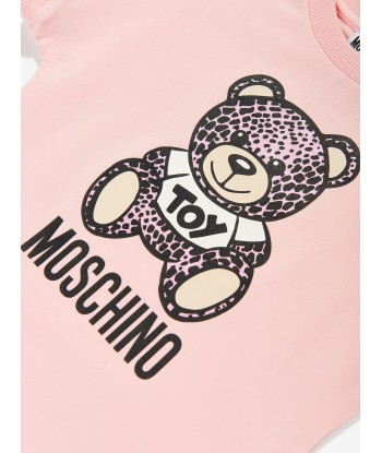 Moschino Girls Teddy Logo Jersey Dress in Pink votre restaurant rapide dans 