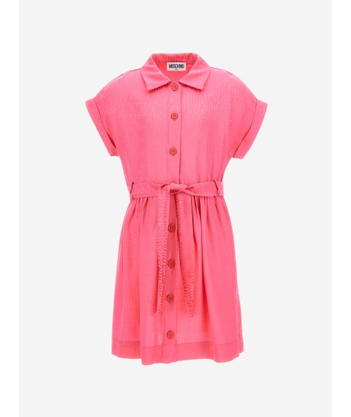 Moschino Girls Logo Shirt Dress in Pink de la marque