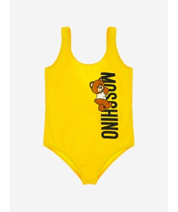 Moschino Girls Teddy Logo Swimsuit in Yellow les muscles