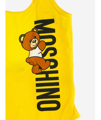 Moschino Girls Teddy Logo Swimsuit in Yellow les muscles