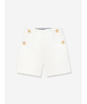 Versace Girls Gabardine Shorts in White les ctes