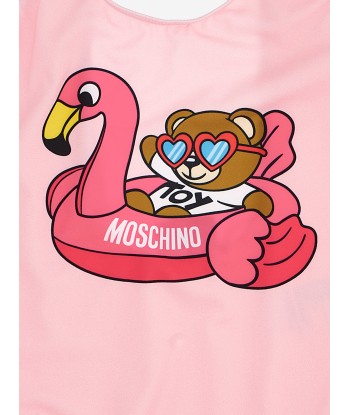 Moschino Girls Teddy And Flamingo Swimsuit in Pink pas cher 