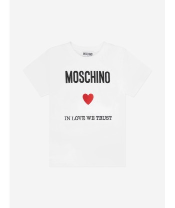 Moschino Kids Logo T-Shirt in White vente chaude votre 