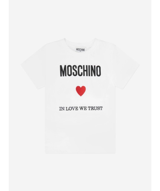 Moschino Kids Logo T-Shirt in White vente chaude votre 