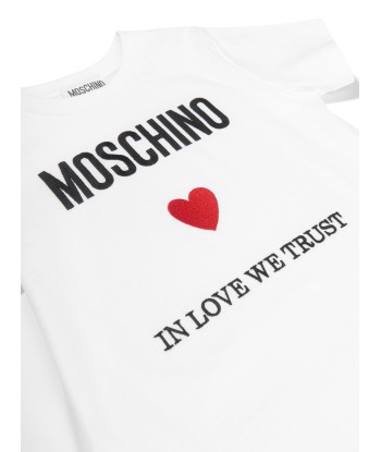 Moschino Kids Logo T-Shirt in White vente chaude votre 