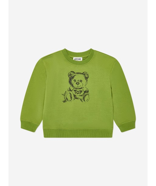 Moschino Kids Teddy Toy Sweatshirt in Green solde