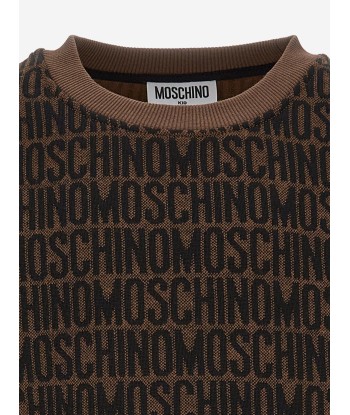 Moschino Kids Logo Sweatshirt in Brown pas cher 