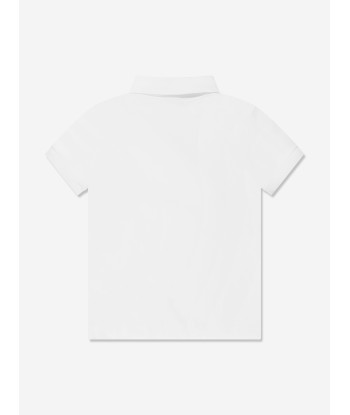 Moschino Boys Teddy Logo Polo Shirt in White commande en ligne