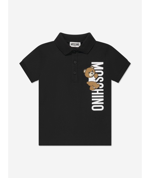 Moschino Boys Teddy Logo Polo Shirt in Black store