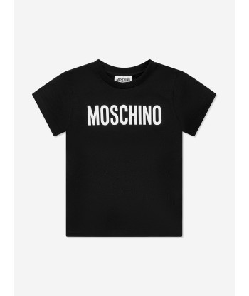 Moschino Kids Logo T-Shirt in Black chez Cornerstreet bien 