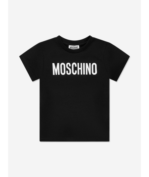 Moschino Kids Logo T-Shirt in Black chez Cornerstreet bien 