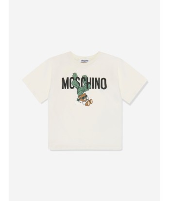 Moschino Kids Teddy Logo T-Shirt in Ivory sélection de produits