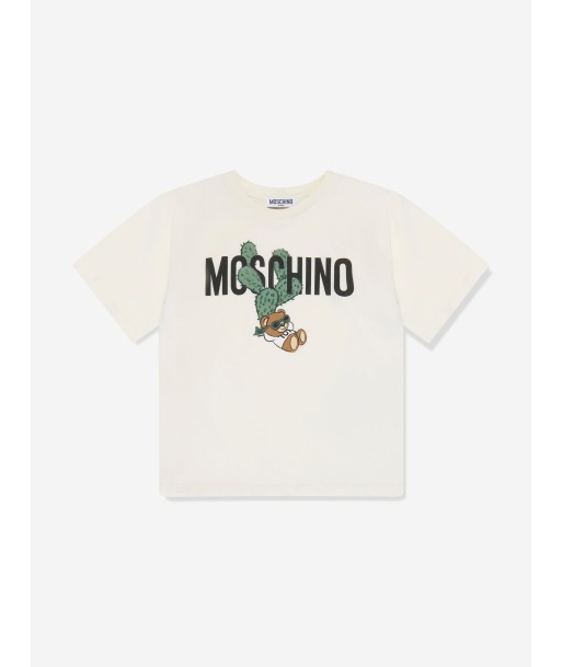 Moschino Kids Teddy Logo T-Shirt in Ivory sélection de produits