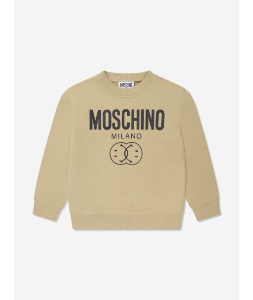 Moschino Boys Milano Logo Sweatshirt in Brown Toutes les collections ici