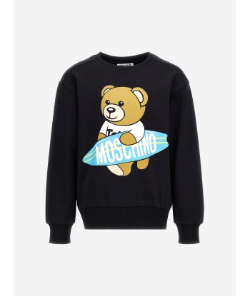 Moschino Kids Teddy Surfer Sweatshirt in Black Vous souhaitez 