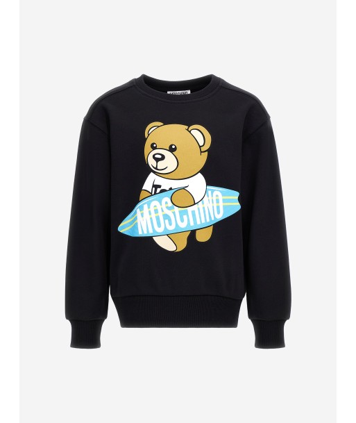 Moschino Kids Teddy Surfer Sweatshirt in Black Vous souhaitez 