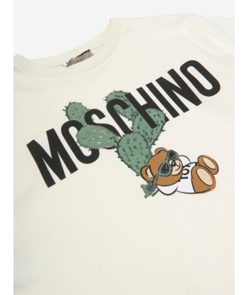 Moschino Kids Teddy Logo T-Shirt in Ivory sélection de produits