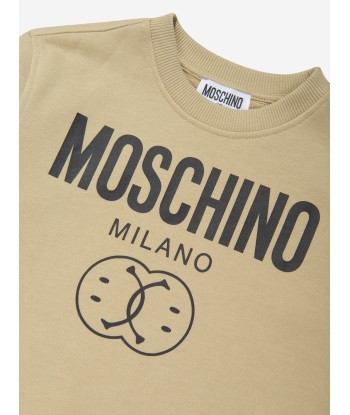 Moschino Boys Milano Logo Sweatshirt in Brown Toutes les collections ici