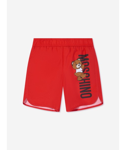 Moschino Boys Teddy Logo Swim Shorts in Red la livraison gratuite