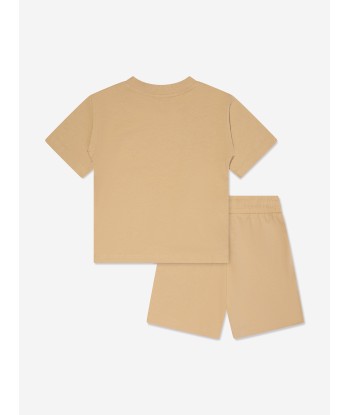 Moschino Boys T-Shirt And Shorts Set in Brown brillant des détails fins