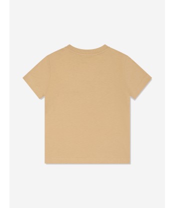 Moschino Boys Milano Logo T-Shirt in Brown de la marque