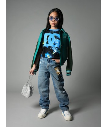 Moschino Kids Teddy Logo Jeans in Blue store