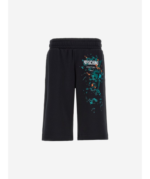 Moschino Boys Paint Splash Logo Shorts in Black Livraison rapide