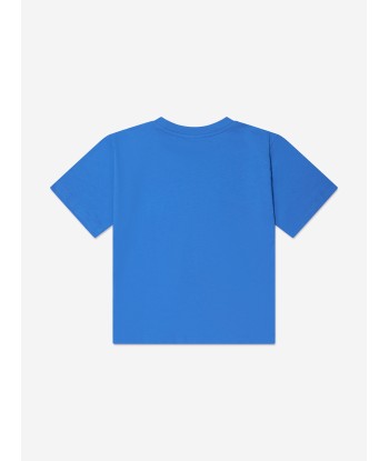 Moschino Kids Teddy Logo T-Shirt in Blue acheter