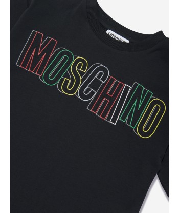 Moschino Kids Logo T-Shirt in Black Amélioration de cerveau avec