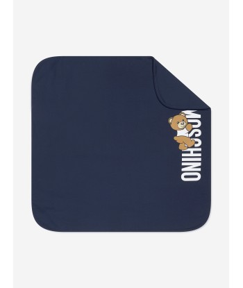 Moschino Baby Teddy Logo Blanket in Navy (70cm) JUSQU'A -70%! 