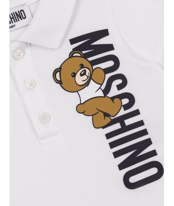 Moschino Baby Boys Teddy Logo Polo Shirt in White s'inspire de l'anatomie humaine