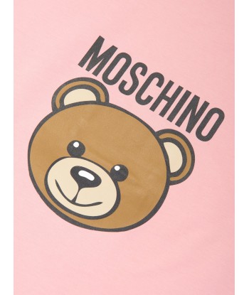 Moschino Baby Girls Teddy Logo Blanket in Pink (70cm) Livraison rapide