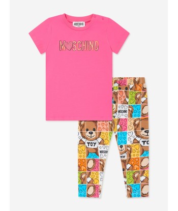 Moschino Baby Girls T-Shirt And Leggings Set in Pink brillant des détails fins