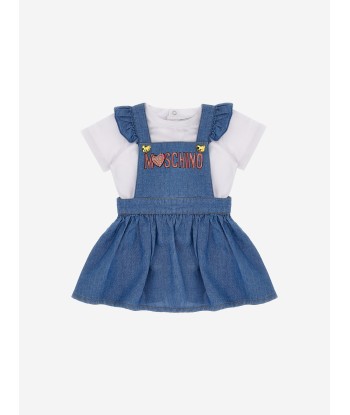 Moschino Baby Girls Dungaree Skirt Set in Blue la colonne vertébrale