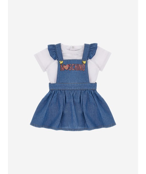 Moschino Baby Girls Dungaree Skirt Set in Blue la colonne vertébrale