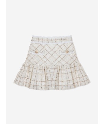 Patachou Girls Tweed Skirt in Ivory outlet