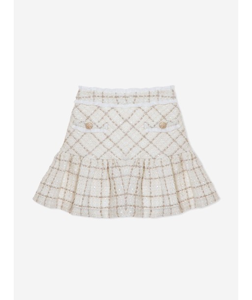 Patachou Girls Tweed Skirt in Ivory outlet