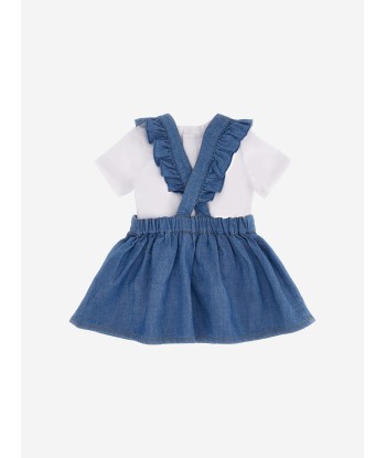 Moschino Baby Girls Dungaree Skirt Set in Blue la colonne vertébrale