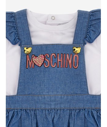 Moschino Baby Girls Dungaree Skirt Set in Blue la colonne vertébrale