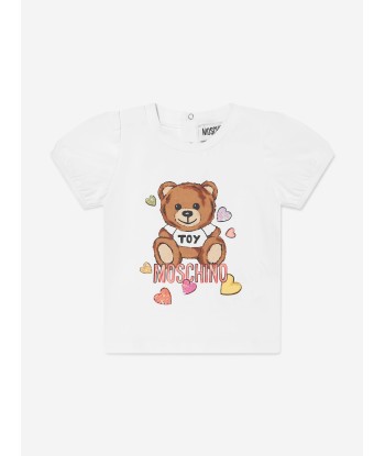 Moschino Baby Girls Teddy Bear T-Shirt in White pour bénéficier 