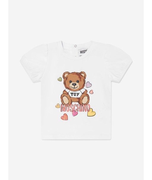 Moschino Baby Girls Teddy Bear T-Shirt in White pour bénéficier 