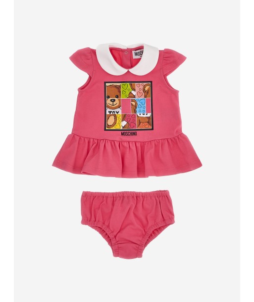 Moschino Baby Girls Dress And Knickers Gift Set in Pink livraison et retour toujours gratuits