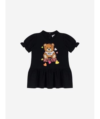 Moschino Baby Girls Cotton Teddy Heart Dress in Black est présent 