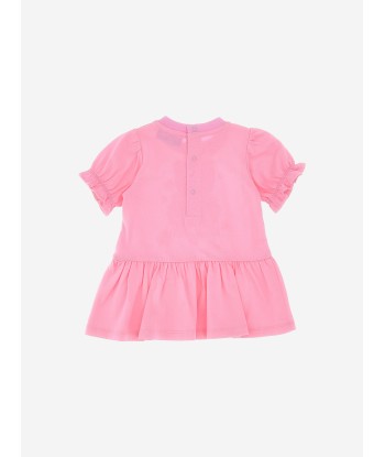 Moschino Baby Girls Cotton Teddy Heart Dress in Pink rembourrage situé sous