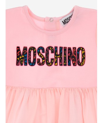 Moschino Baby Girls Animal Print Logo Dress in Pink en ligne des produits 