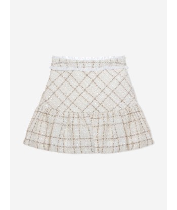 Patachou Girls Tweed Skirt in Ivory outlet